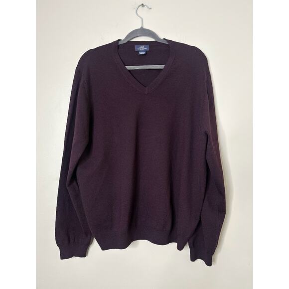 Brooks Brothers 346 Merino Wool Pullover V Neck Sweater Mens Large Purple Preppy - Picture 1 of 5